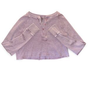 Purple Long Sleeve Henley Top